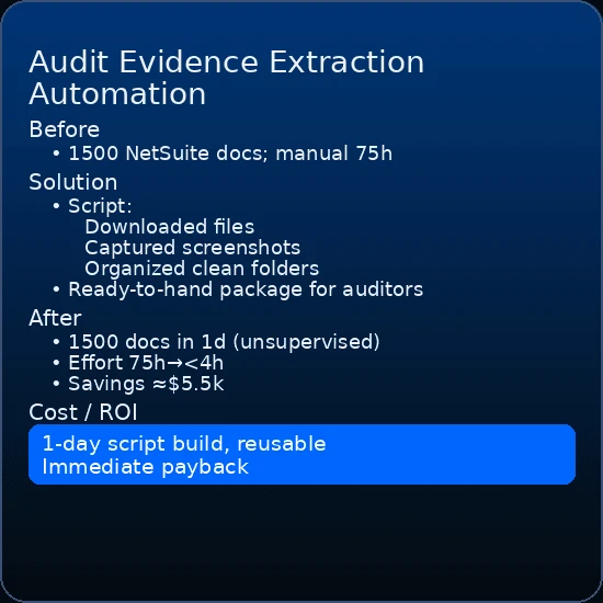 Case study: audit evidence extraction automation